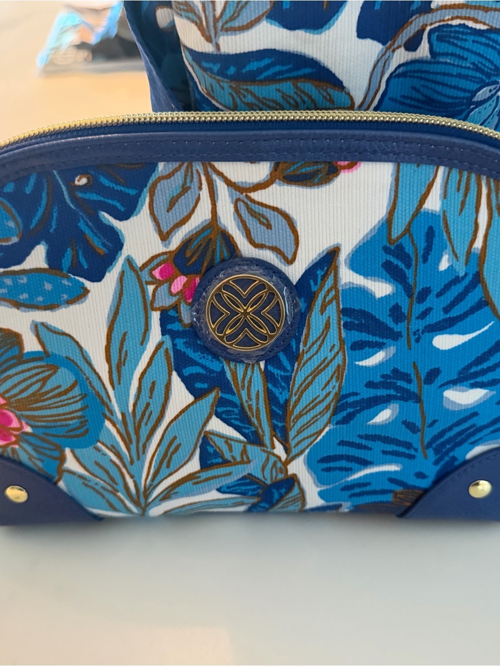 Lilly Pulitzer 3 Piece Set Best Fronds Forever Duffel Tote & Pouch EUC - Picture 9 of 16